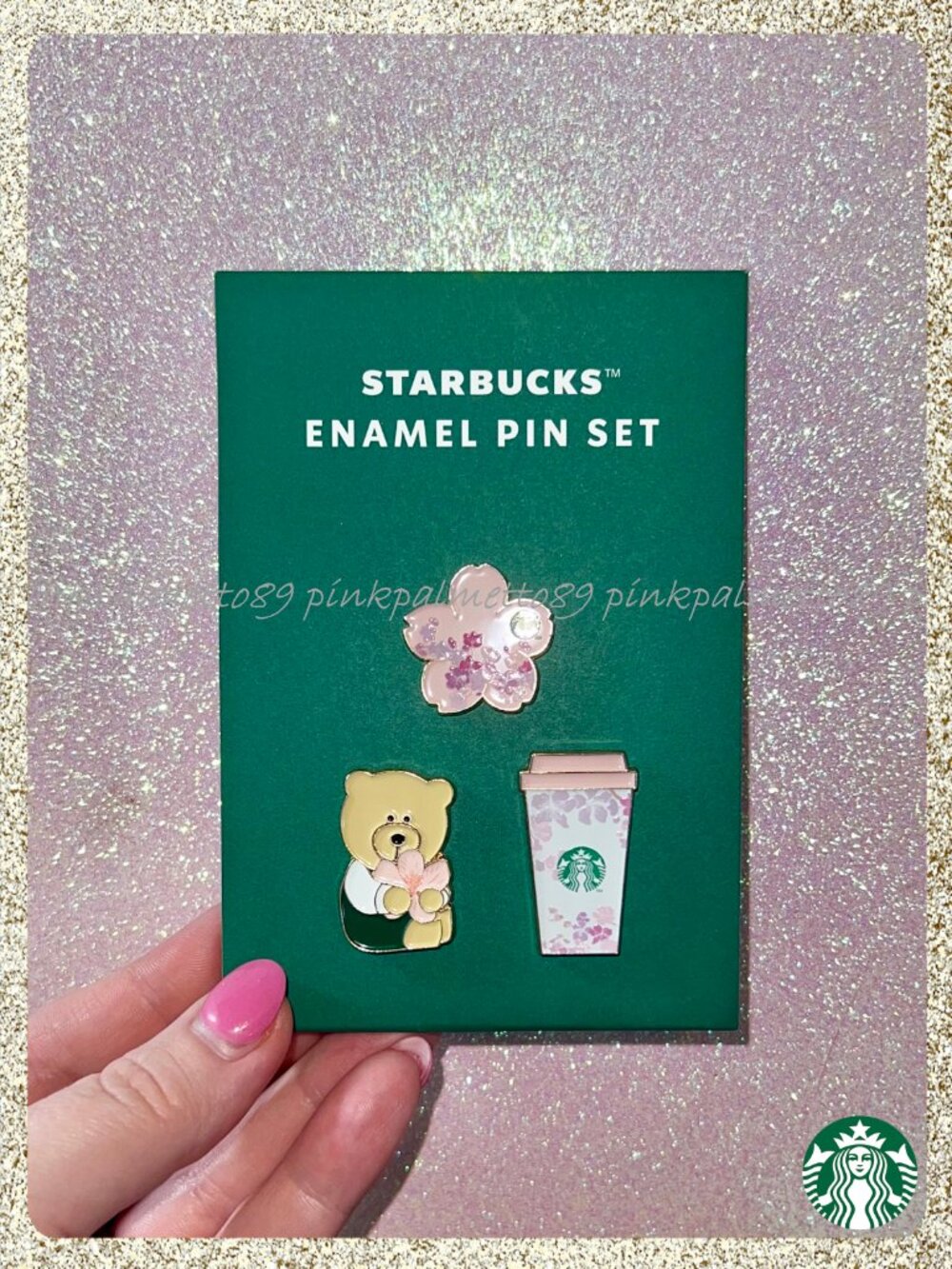 🍒🌸📌 NWT 2026 Starbucks Ltd Edition Spring Cherry Blossom 3pc Enameled Pin Set